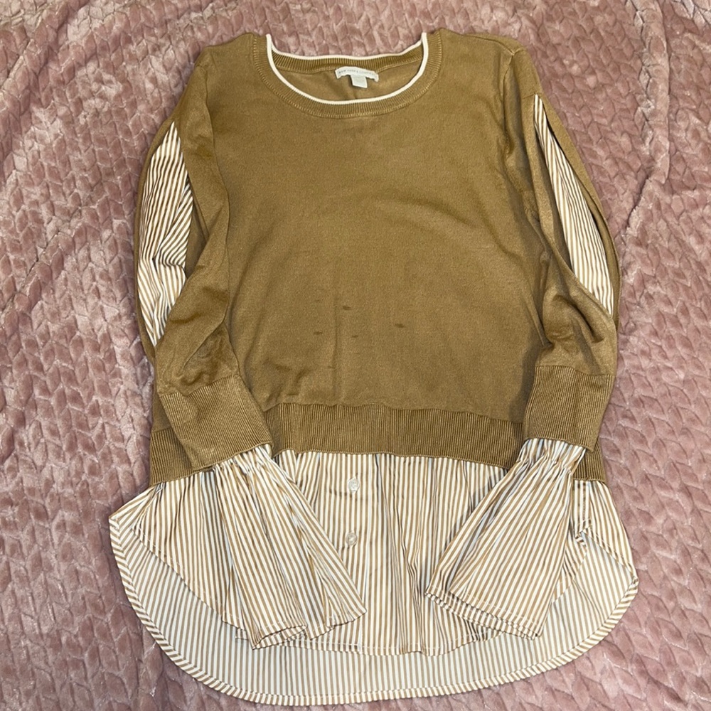 Tan sweater blouse